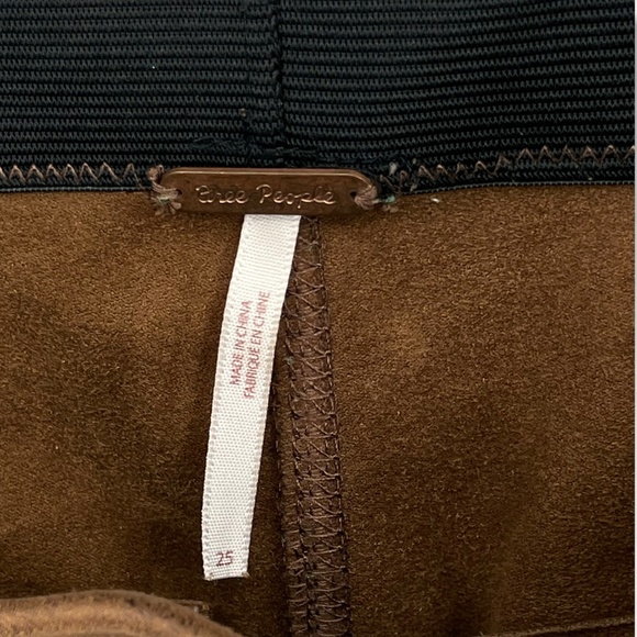 Free People Brown Vegan Suede Leggings Pants - Picture 4 of 9